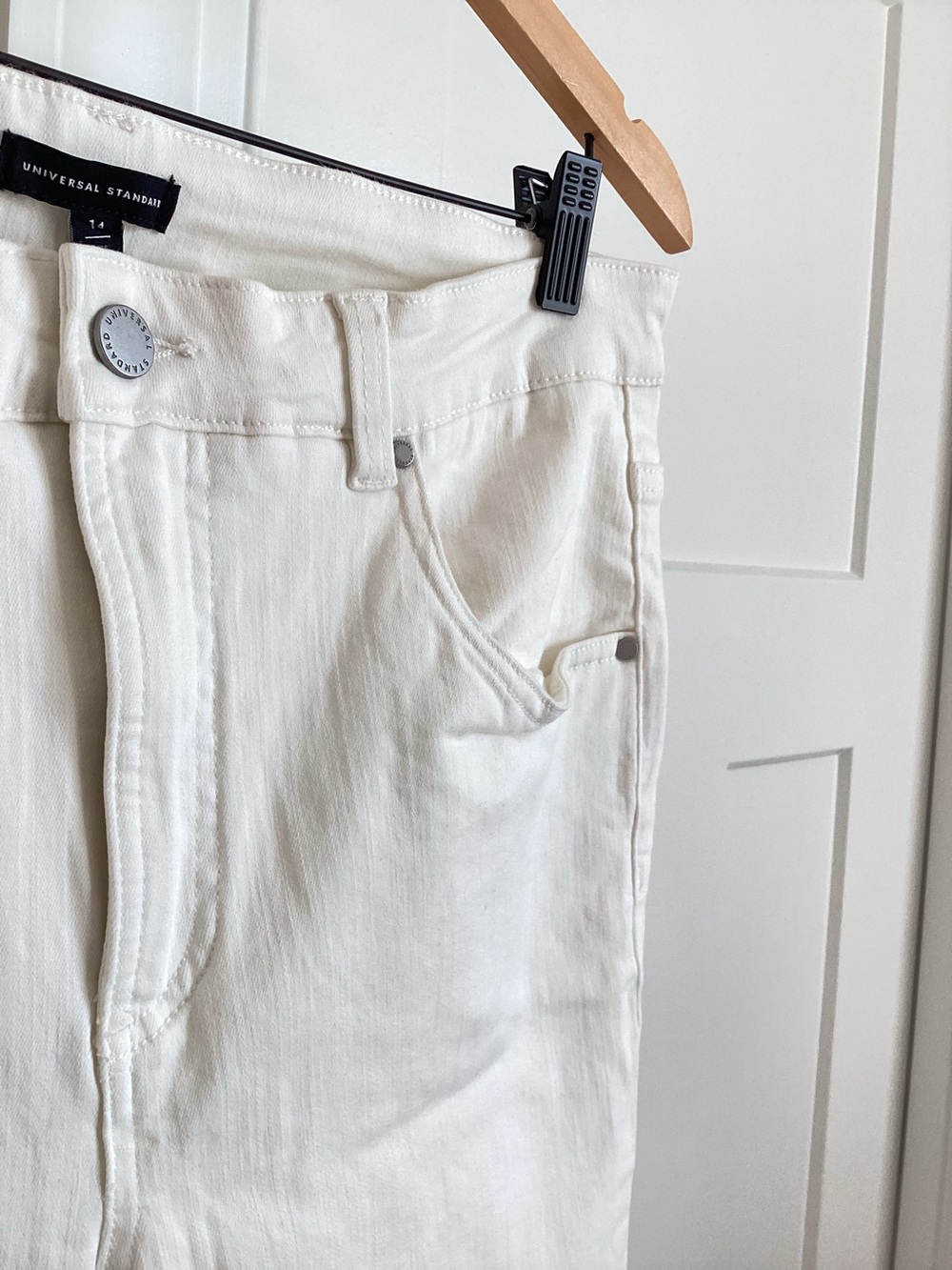 Universal Standard White Jean High-Rise Skinny New 28 Solid White Anthropologie - Picture 4 of 11